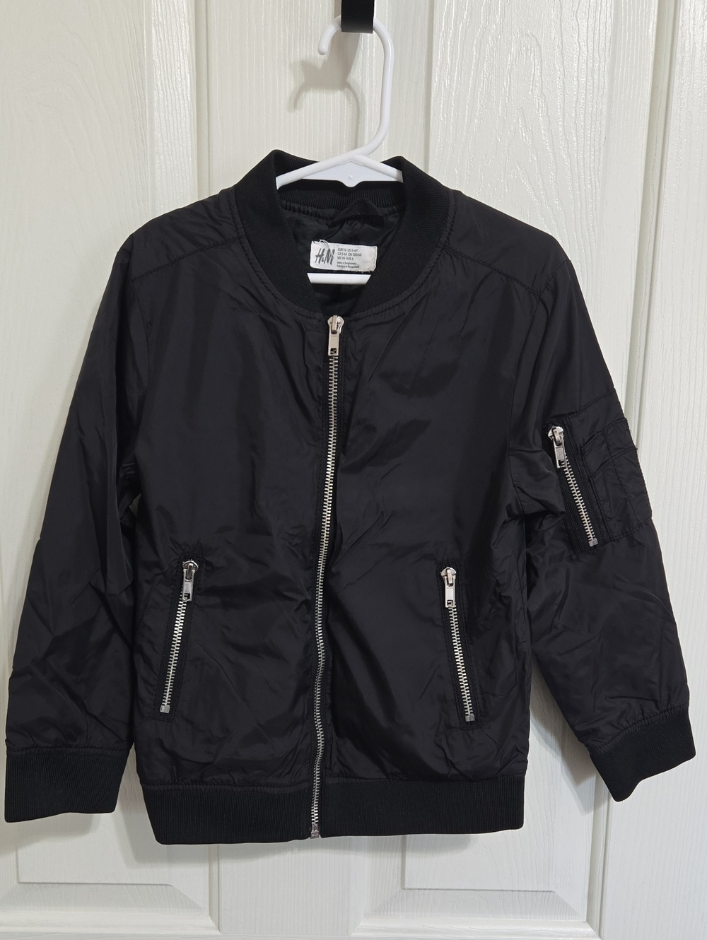 H&M black nylon bomber jacket